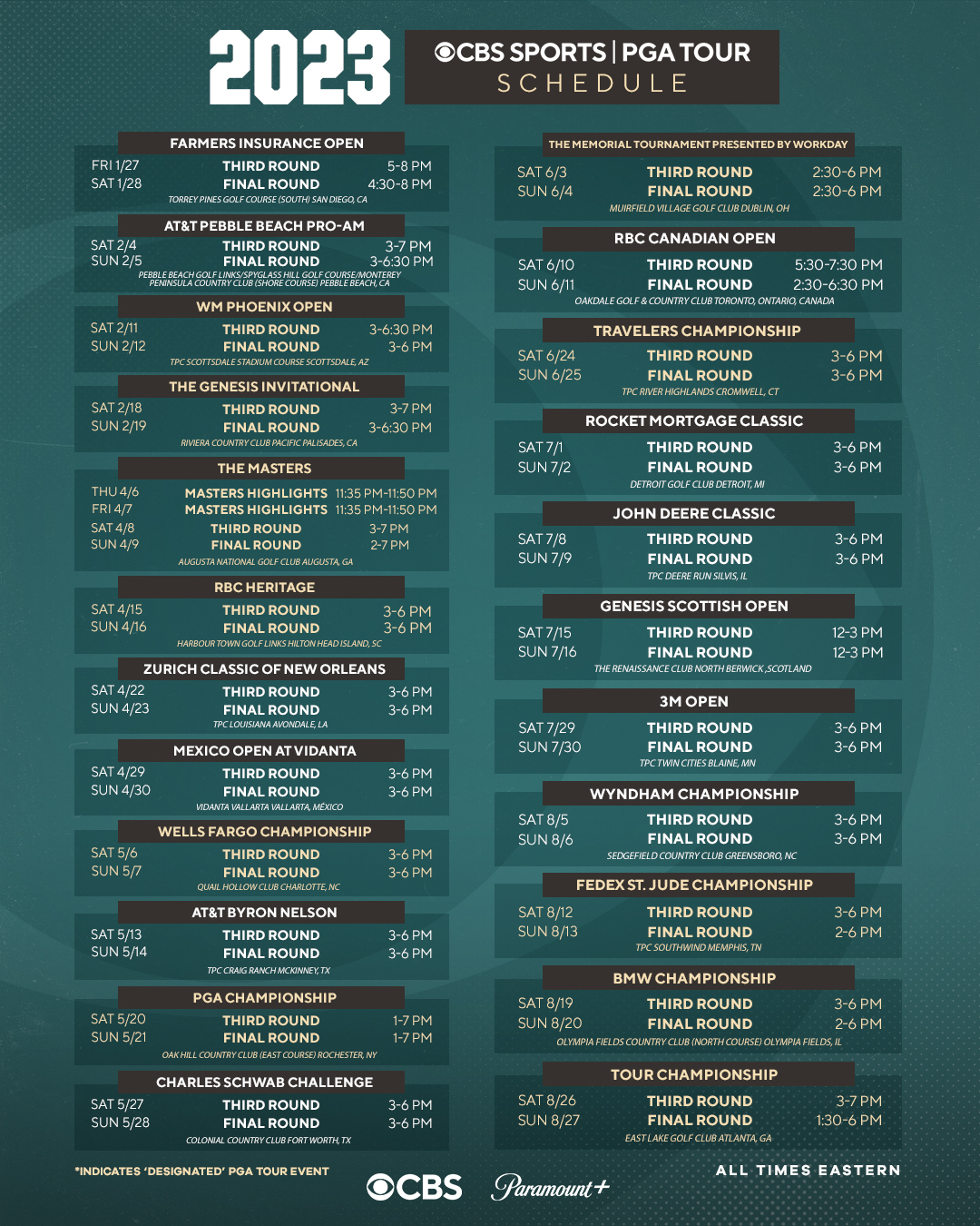 Pga Tour Schedule 2024 Tv Image To U